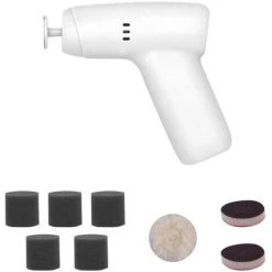 LIFCAUSAL Polierer, Akku-Polierer, USB-Ladegerät, Auto, Autokratzer-Reparaturmaschine, Tragbar, Zuhause, Haushalt, Auto-Polierer, Exzenter-Wachsmaschine, Praktischer Auto-Kratzer-Entferner, 2 Geschwindigkeiten, Einstellbar Mit 3 Polierscheiben, Weiß