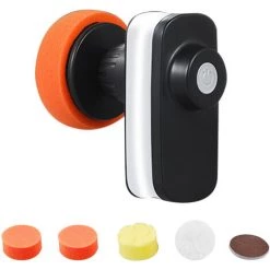 LIFCAUSAL Auto-Poliermaschine, Tragbare Elektrische Auto-Poliermaschine, Wachsmaschine Mit 4 Arten Von Polierscheiben, 5 M Kabellänge, 12000 U/min, 12 V, Schwarz