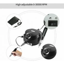 LIFCAUSAL Professionelle Elektrische Nagelbohrmaschine 30000 U / Min E-Feile Elektrische Nagelfeile Schleifer Polierer Kit Maniküre Pediküre Bohrer Für Acrylgelnägel EU-Stecker Schwarz -Poliermaschinen & Schleifmaschinen Verkaufsladen 63812831 3