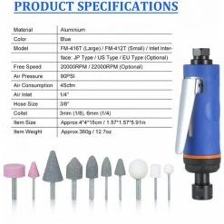LIFCAUSAL 1/4 Zoll Hochgeschwindigkeits-Luftschleifer 22000 U / Min Mini-Luftschleifer-Kit Pneumatisches Werkzeugset Polierschleifer Poliermaschine Graviermühle Luftmühle -Poliermaschinen & Schleifmaschinen Verkaufsladen 63812883 4