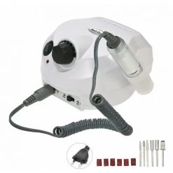 LIFCAUSAL Professionelle Elektrische Nagelbohrmaschine 30000 U / Min E-Datei Elektrische Nagelfeile Schleifer Polierer Kit Maniküre Pediküre Bohrer Für Acrylgelnägel EU-Stecker Weiß