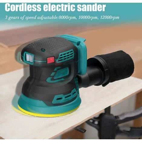 LIFCAUSAL Akku-Elektroschleifer 8000/10000/12000 U / Min 3-Gang-Getriebe Einstellbarer Holzschleifer Polierer Multifunktionale Polierschleifmaschine Kompatibel Mit Makita-Akku 2 LIFCAUSAL Akku-Elektroschleifer 8000/10000/12000 U / Min 3-Gang-Getriebe Einstellbarer Holzschleifer Polierer Multifunktionale Polierschleifmaschine Kompatibel Mit Makita-Akku – Bild 2