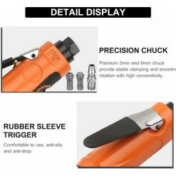 LIFCAUSAL Mini Set Di Smerigliatrici Diritte Pneumatiche 22000 RPM Kit Di Utensili Rotanti Per Lucidatura Pneumatica Dotato Di Pinze Da 1/4 Di Pollice 1/8 Di Pollice 2 Chiavi E 10 Pezzi Di Pietra Abrasiva KP-620H -Poliermaschinen & Schleifmaschinen Verkaufsladen 63813002 5