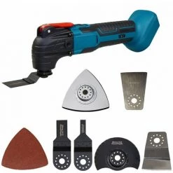 LIFCAUSAL Elektro-Oszillationswerkzeug Lithium-Ionen-Akku-Multifunktions-Oszillations-Renovierungswerkzeuge 6 Geschwindigkeitsstufen Einstellbar Mit 4° Schwenkwinkel