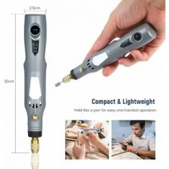 LIFCAUSAL Multifunktionales Mini-Hand-Elektroschleifer-Set 6000-15000 U / Min Power Rotary Tool Kit Wiederaufladbarer 3-in-1-Polierer Bohrer Grinder Pen Machine Kit Mit Micro-USB-Ladekabel 21-teiliges Zubehör Zum Polieren Schleifen Bohren -Poliermaschinen & Schleifmaschinen Verkaufsladen 63813085 3