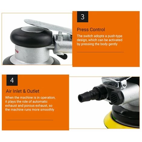 LIFCAUSAL Luft-Exzenterschleifer 5-Zoll-Luftschleifer Pneumatischer Schleifer Pneumatischer Handflächenpolierer 3 LIFCAUSAL Luft-Exzenterschleifer 5-Zoll-Luftschleifer Pneumatischer Schleifer Pneumatischer Handflächenpolierer – Bild 3