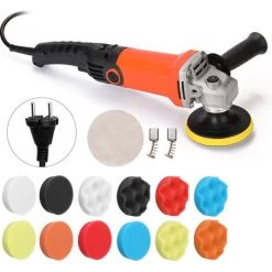 SUPERSELLER 1200W,Auto-Poliermaschine,elektrische Kleine Bodenkratzer Reparatur Und Glasur Maschine Für Den Heimgebrauch,Auto Wachs Und Pflege-Tools,6-Gang,220V,Euro,Polierer+Schwamm Scheibe