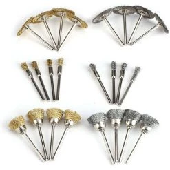 MINKUROW 24 Stück Drahtbohrbürsten, Stahl-Messing-Rad Und Topfdraht-Polierbürsten-Komplettset, Rotationsschleifer-Werkzeuge Zum Entfernen Von Rost/Korrosion/Farbe