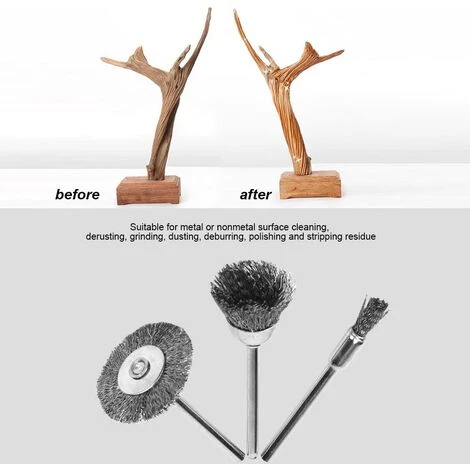 MINKUROW 24 Stück Drahtbohrbürsten, Stahl-Messing-Rad Und Topfdraht-Polierbürsten-Komplettset, Rotationsschleifer-Werkzeuge Zum Entfernen Von Rost/Korrosion/Farbe 2 MINKUROW 24 Stück Drahtbohrbürsten, Stahl-Messing-Rad Und Topfdraht-Polierbürsten-Komplettset, Rotationsschleifer-Werkzeuge Zum Entfernen Von Rost/Korrosion/Farbe – Bild 2