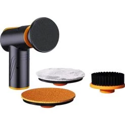 HAPPYSHOPPING Tragbare Auto-Multifunktions-Polier- Und Wachsmaschine, Wiederaufladbare, Kabellose Poliermaschine, Elektroauto, Kleine Kratzer, Die Wachs Mit Polier-/Wachs-/Bürstscheiben, Schleifpapier Mit 80/320 Körnung