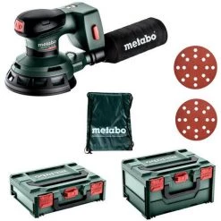 METABOWERKE GMBH Metabo Akku Exzenterschleifer SXA 18 LTX 125BL 600146840+K80+K120+Metabox+Beutel