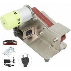 THSINDE Bandschleifer 15-Grad-Festwinkel-Messerschärfer Bandschleifer 7-stufig Einstellbarer Polierer 100-W-Poliermaschine Mit 10 Schleifbändern, EU-Stecker