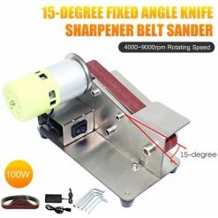 THSINDE Bandschleifer 15-Grad-Festwinkel-Messerschärfer Bandschleifer 7-stufig Einstellbarer Polierer 100-W-Poliermaschine Mit 10 Schleifbändern, EU-Stecker -Poliermaschinen & Schleifmaschinen Verkaufsladen 65392206 3