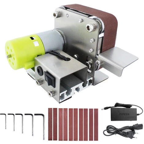 SUPERSELLER Mini 330 Bandschleifmaschine, Schleif- Und Poliermaschine, Motor Aus Reinem Kupfer, Leiser Betrieb, Geeignet Zum Schleifen Von Holz, Acryl, Metall, Usw. Mit 7-stufig Regelbarer Stromversorgung + 10 Schleifbänder + 5 Sechskantschlüssel, Europäischer Standard 2 SUPERSELLER Mini 330 Bandschleifmaschine, Schleif- Und Poliermaschine, Motor Aus Reinem Kupfer, Leiser Betrieb, Geeignet Zum Schleifen Von Holz, Acryl, Metall, Usw. Mit 7-stufig Regelbarer Stromversorgung + 10 Schleifbänder + 5 Sechskantschlüssel, Europäischer Standard – Bild 2