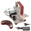 SUPERSELLER Mini Mini-Bandschleifer DIY Poliermaschine Holzbearbeitung Schleifmaschine Winkelschleifmesser Offene Kante Maschine Home Desktop 25mm Schleifband Modell + Sieben Geschwindigkeitsregelung Stromversorgung Europäische Regelung 220V