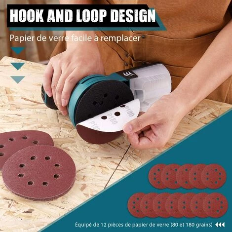 GIZCAM Exzenterschleifer, 3,0-A-5-Zoll-Exzenterschleifer Mit 12 Schleifpapieren PRS01AS – Blau 3 GIZCAM Exzenterschleifer, 3,0-A-5-Zoll-Exzenterschleifer Mit 12 Schleifpapieren PRS01AS – Blau – Bild 3