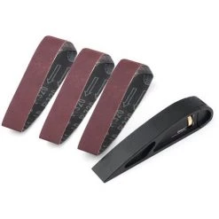 Ganwei Tragbarer Handschleifpapierhalter Einstellbarer Manueller Bandschleifpolierer Haushaltspolitur Und -schleifen Aluminiumlegierung Schleifpapierhalter Holzbearbeitung Gratschleifen Und Polieren Schleifpapierhalter Mit 3 Schleifbändern - Schwarz