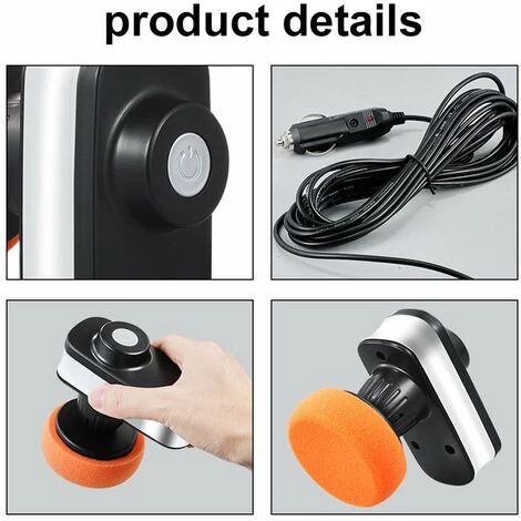 LIFCAUSAL 12-V-Autopoliermaschine Tragbare Elektrische Autopolierwachsmaschine Mit 4 Arten Von Polierscheiben 5 M Kabellänge 12000 U / Min 2 LIFCAUSAL 12-V-Autopoliermaschine Tragbare Elektrische Autopolierwachsmaschine Mit 4 Arten Von Polierscheiben 5 M Kabellänge 12000 U / Min – Bild 2