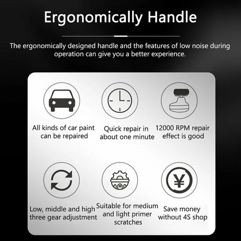 LIFCAUSAL 12-V-Autopoliermaschine Tragbare Elektrische Autopolierwachsmaschine Mit 4 Arten Von Polierscheiben 5 M Kabellänge 12000 U / Min 5 LIFCAUSAL 12-V-Autopoliermaschine Tragbare Elektrische Autopolierwachsmaschine Mit 4 Arten Von Polierscheiben 5 M Kabellänge 12000 U / Min – Bild 5