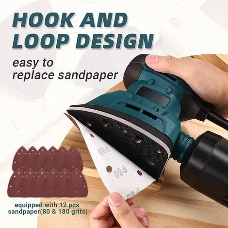 PEDY Deltaschleifer Mit Schleifpapier, 130W 12000 OPM Multischleifer Staubsammelsystem Und Staubbox, Blau 1 PEDY Deltaschleifer Mit Schleifpapier, 130W 12000 OPM Multischleifer Staubsammelsystem Und Staubbox, Blau