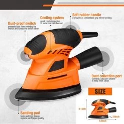 PEDY 12000 OPM Elektrischer Schleifer Mit 20 Schleifpapieren, Staubsauger-Verbindungsrohr, Anwendung In Mehreren Situationen, – PMS04A