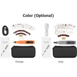 HAPPYSHOPPING Tragbares Rotationswerkzeug-Set Mini-Akku-Schleifer Wiederaufladbare Handbohrmaschine USB-Aufladung 5-Gang Mit Mehreren Aufsätzen LED-Licht Zum Schneiden, Schleifen, Gravieren, Polieren Und Heimwerken, Grau -Poliermaschinen & Schleifmaschinen Verkaufsladen 67153577 4