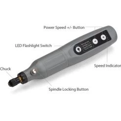 HAPPYSHOPPING Tragbares Rotationswerkzeug-Set Mini-Akku-Schleifer Wiederaufladbare Handbohrmaschine USB-Aufladung 5-Gang Mit Mehreren Aufsätzen LED-Licht Zum Schneiden, Schleifen, Gravieren, Polieren Und Heimwerken, Grau -Poliermaschinen & Schleifmaschinen Verkaufsladen 67153577 5