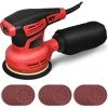 RELAX4LIFE Exzenterschleifer, 280 W Schleifmaschine Inkl. 15 Stück Schleifpapier & Staubsammler, 6 Geschwindigkeit, 6000-12000RPM, Durchmesser: 125mm, Ideal Für Heimwerker & Schleifen & Polieren