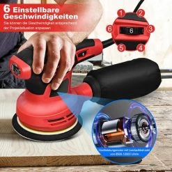 RELAX4LIFE Exzenterschleifer, 280 W Schleifmaschine Inkl. 15 Stück Schleifpapier & Staubsammler, 6 Geschwindigkeit, 6000-12000RPM, Durchmesser: 125mm, Ideal Für Heimwerker & Schleifen & Polieren -Poliermaschinen & Schleifmaschinen Verkaufsladen 67186852 3