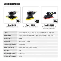 HAPPYSHOPPING Mini-Exzenter-Luftschleifer, Pneumatischer Schleifer, Luftbetriebener Handpolierer Mit Hoher Geschwindigkeit Für Die Entfernung Von Rost Auf Metalloberflächen Von Autokarosserien, 90*175 Quadratische Selbstansaugende Poliermaschine -Poliermaschinen & Schleifmaschinen Verkaufsladen 67709082 3