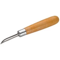 SELVA Polierer Mit Holzgriff, Gebogen, Polierstahl, Zum Öffnen Und Schließen Von Fassungen, Für Politur Geeignet, 145 Mm