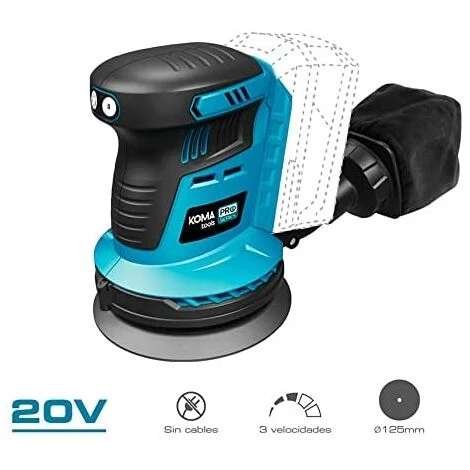 20v Bürstenlos (ohne Akku Und Ladegerät) Zentrischschleifer 13x30x15cm Koma Tools Pro Series Akku 2 20v Bürstenlos (ohne Akku Und Ladegerät) Zentrischschleifer 13x30x15cm Koma Tools Pro Series Akku – Bild 2