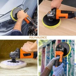 FEMOR 1200W Polierer 1500–3500 U/min 6 Variable Geschwindigkeit 180 Mm Wechselplatte D-Griff Geeignet Zum Polieren Von Autos, Booten, Möbeln -Poliermaschinen & Schleifmaschinen Verkaufsladen 68686568 5