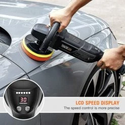 FEMOR Poliermaschine, 1500 W Polierer Mit Variabler Geschwindigkeit, LCD-Display, 180 Mm Polierteller/Polierpad/Wollscheibe, D-Griff/Zusatzhandgriff Geeignet -Poliermaschinen & Schleifmaschinen Verkaufsladen 68686616 3