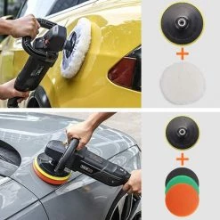 FEMOR Poliermaschine, 1500 W Polierer Mit Variabler Geschwindigkeit, LCD-Display, 180 Mm Polierteller/Polierpad/Wollscheibe, D-Griff/Zusatzhandgriff Geeignet -Poliermaschinen & Schleifmaschinen Verkaufsladen 68686616 5