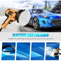 ASUPERMALL 5-Zoll-Elektroauto-Polierer-Kit 700 W Auto-Auto-Puffer 600-3700 U / Min Variable Poliermaschine Mit Hilfsgriff Schwammwolle Motorhauben-Pads Drehwerkzeug Für Bodenmöbel Keramik Jade -Poliermaschinen & Schleifmaschinen Verkaufsladen 68917719 5