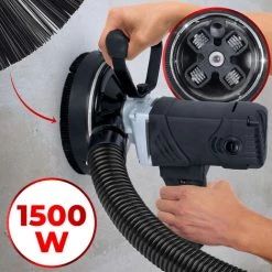 TIMBERTECH® Betonfräse - 1500 W, Mit Absaughaube, Drehzahlregelung 2500–4500 U/min, Schleiftopf: Durchmesser Der Fräse Bis 140 Mm - Betonschleifer, Sanierungsfräse, Putzfräse, Fräsmaschine Für Beton